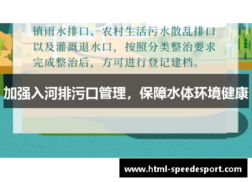 加强入河排污口管理，保障水体环境健康